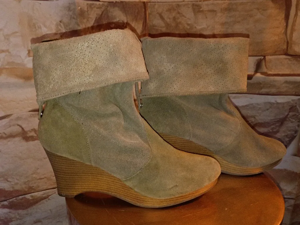 Rag & Bone Suede Wedge Boots thumbnail