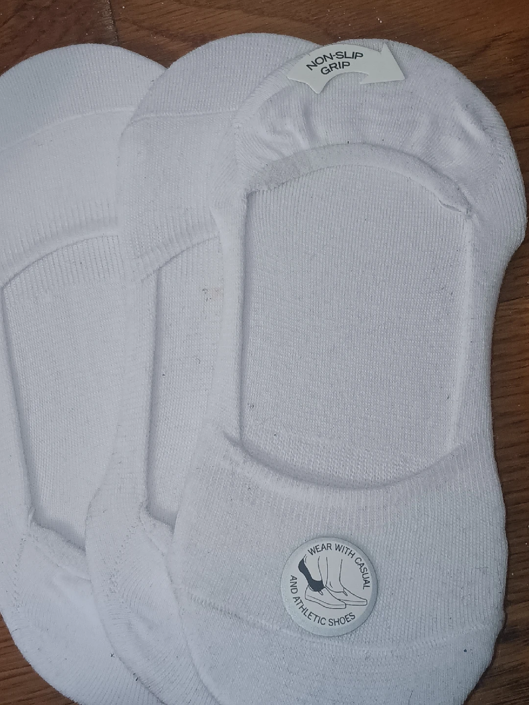 White Non-Slip Grip No Show Socks