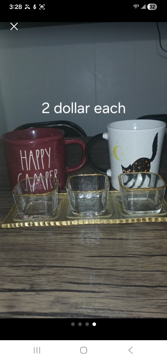 Rae Dunn Happy Camper Mug & Cat Mug