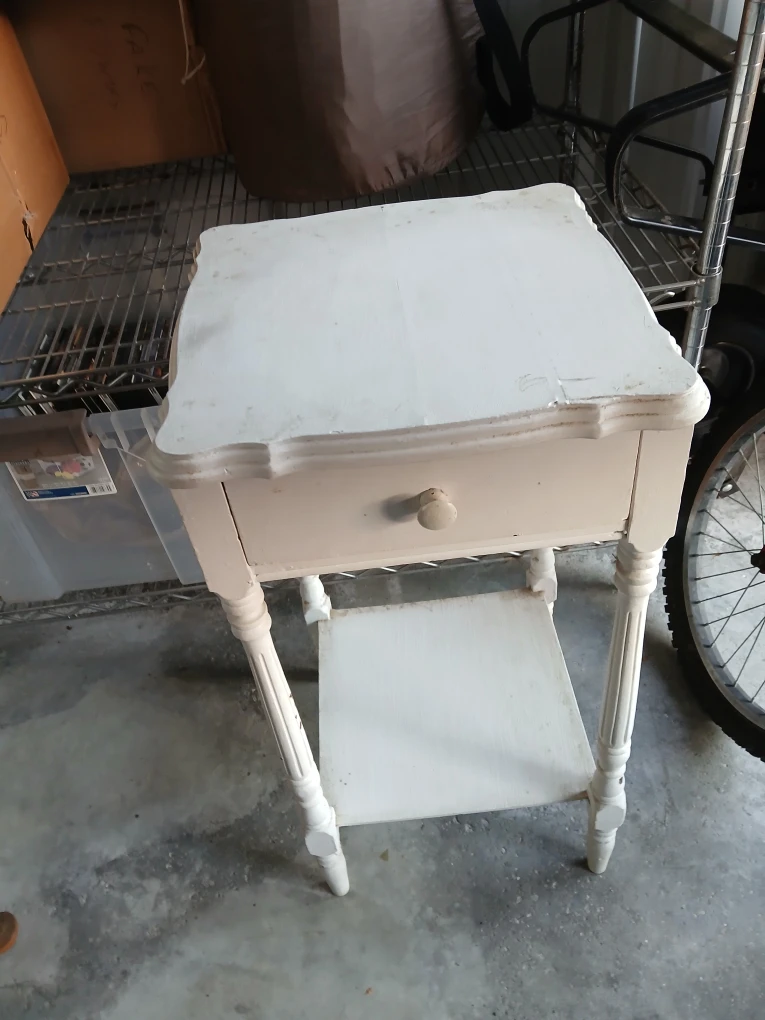 White Wooden Bedside Table