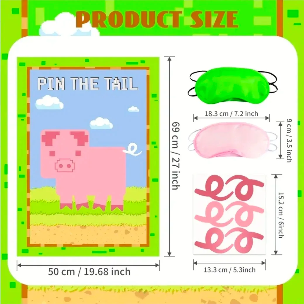Pin the Tail Game Pixel Pig Minecraft image indicator(3)