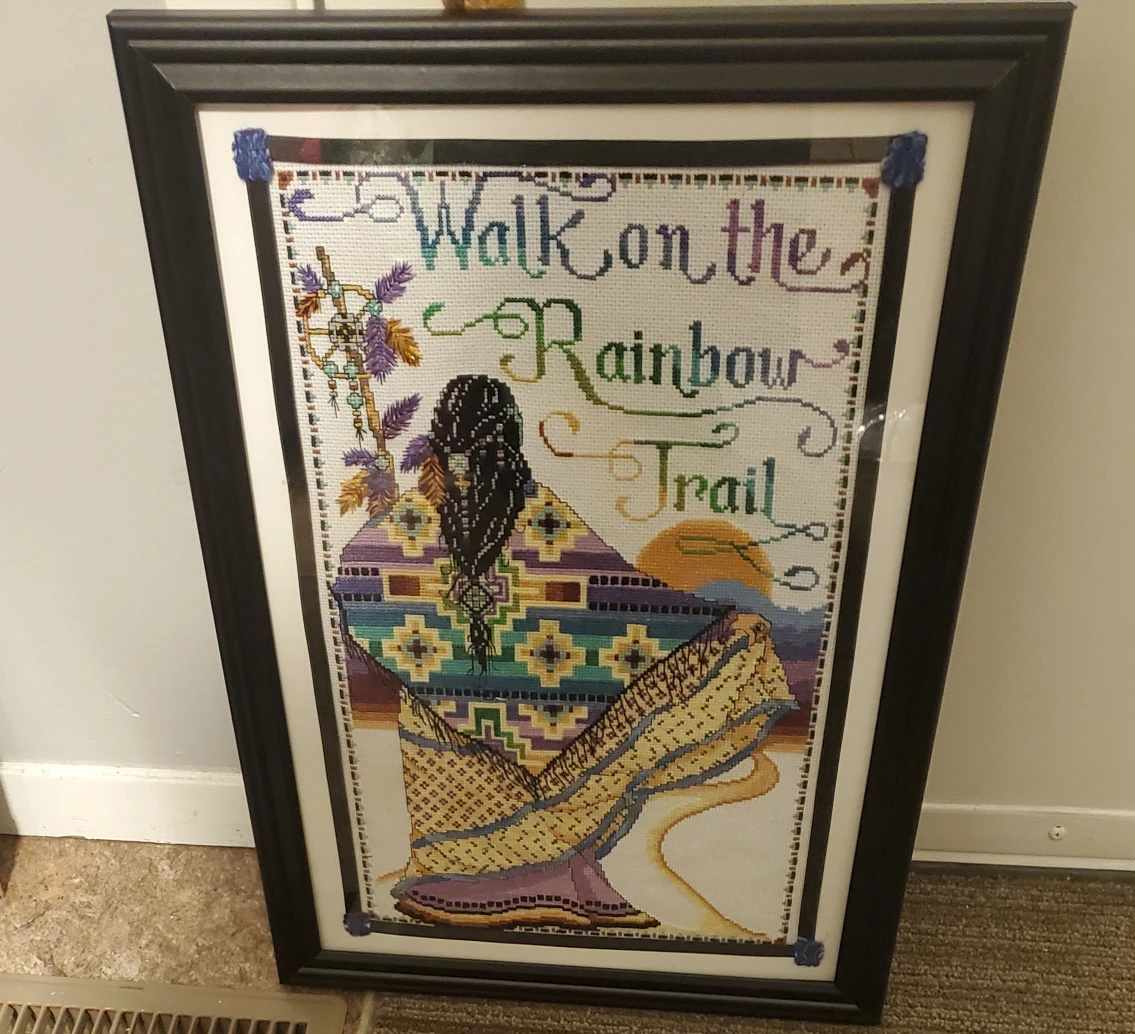 Framed Cross Stitch Art - Rainbow Trail - photo 2