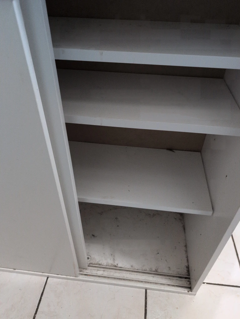 White Sliding Door Cabinet