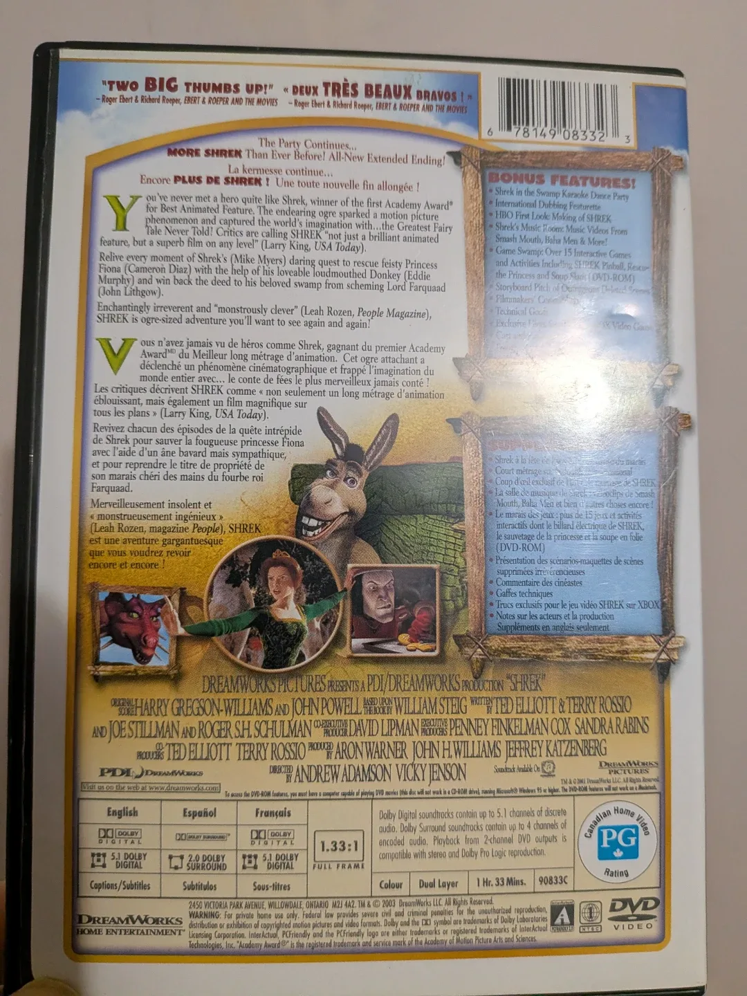 Shrek DVD - Dreamworks Animation image indicator(4)