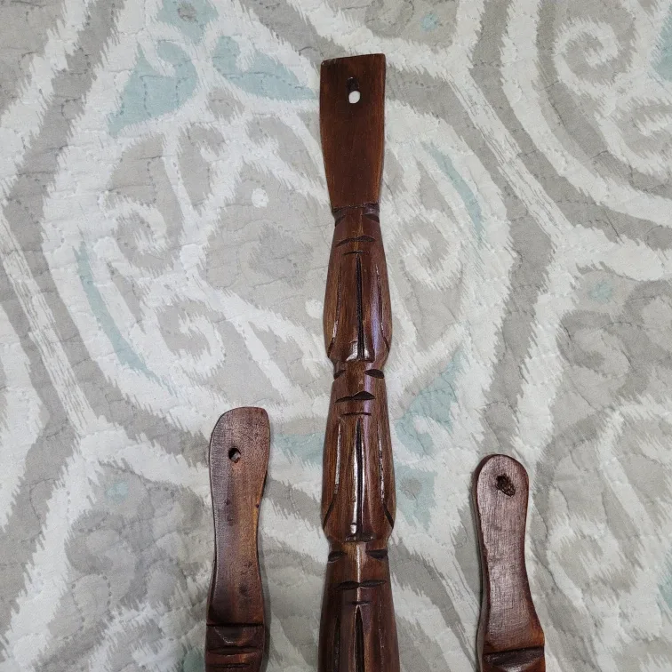 Wooden Fork Spoon Decor 17 1/2" Fork Spoon Set & Large 39" Spoon image indicator(9)