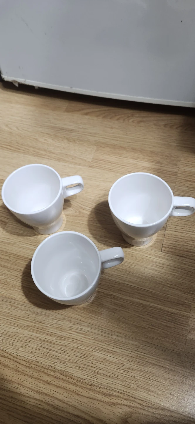 Set of 3 White Mugs. Price firm