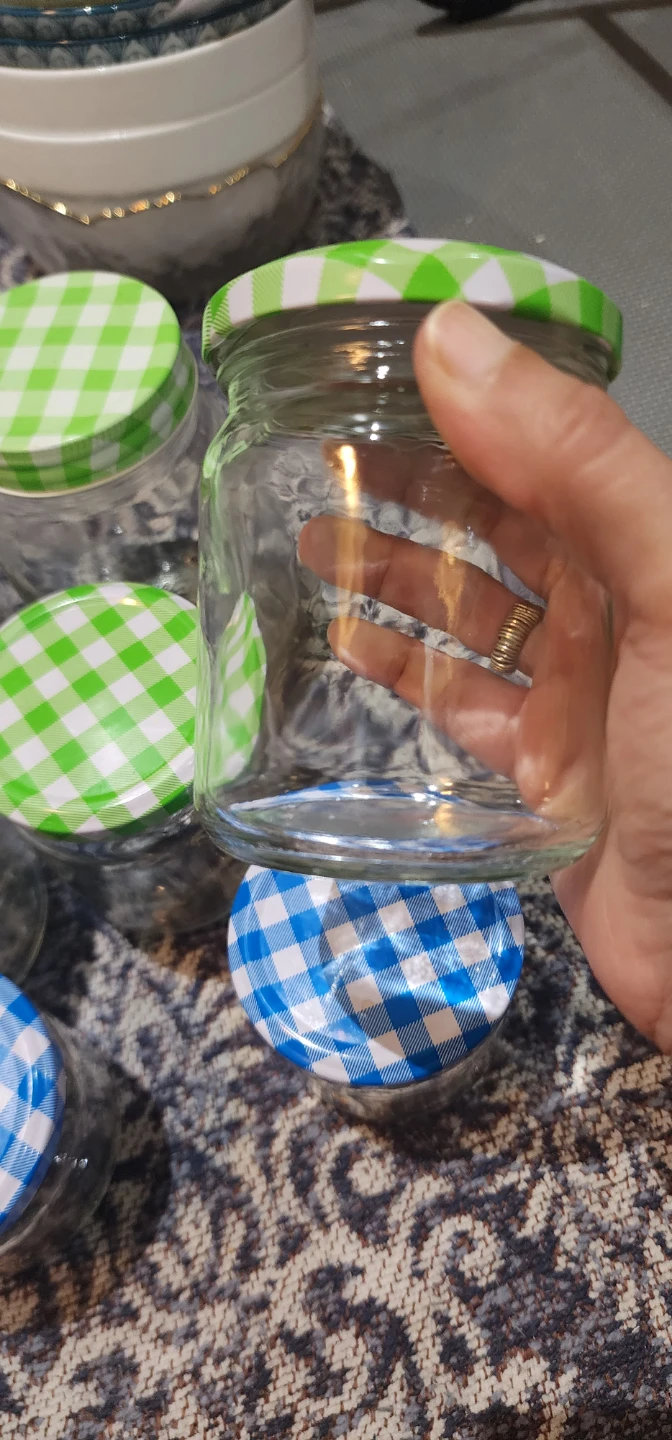 Glass Jars with Gingham Lids - photo 2