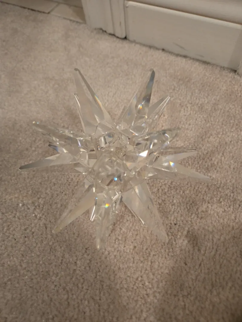 Swarovski Silver Crystal Art 7600 NR 143000 Star Candle Holder image indicator(3)