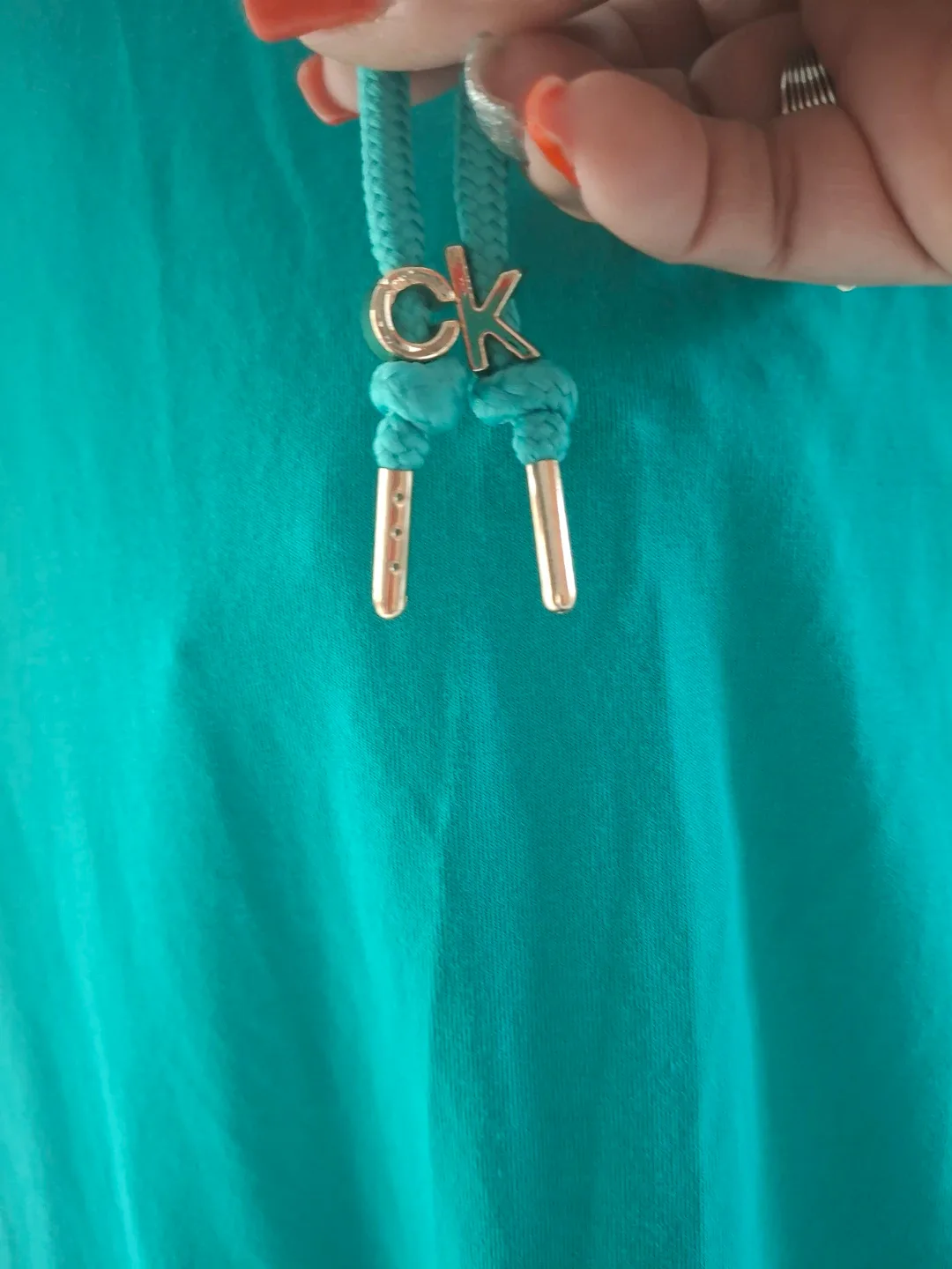 Calvin Klein Green Hoodie Dress - Size L image indicator(3)