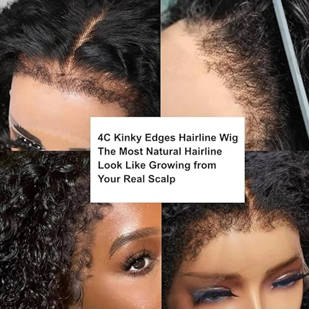 New!!! Human Hair 4C Kinky Edges Hairline Wig! - photo 5