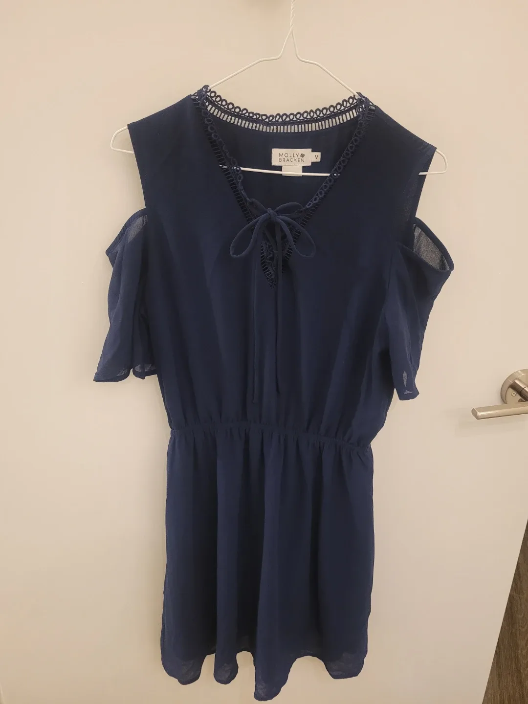Molly Bracken Navy Cold Shoulder Dress