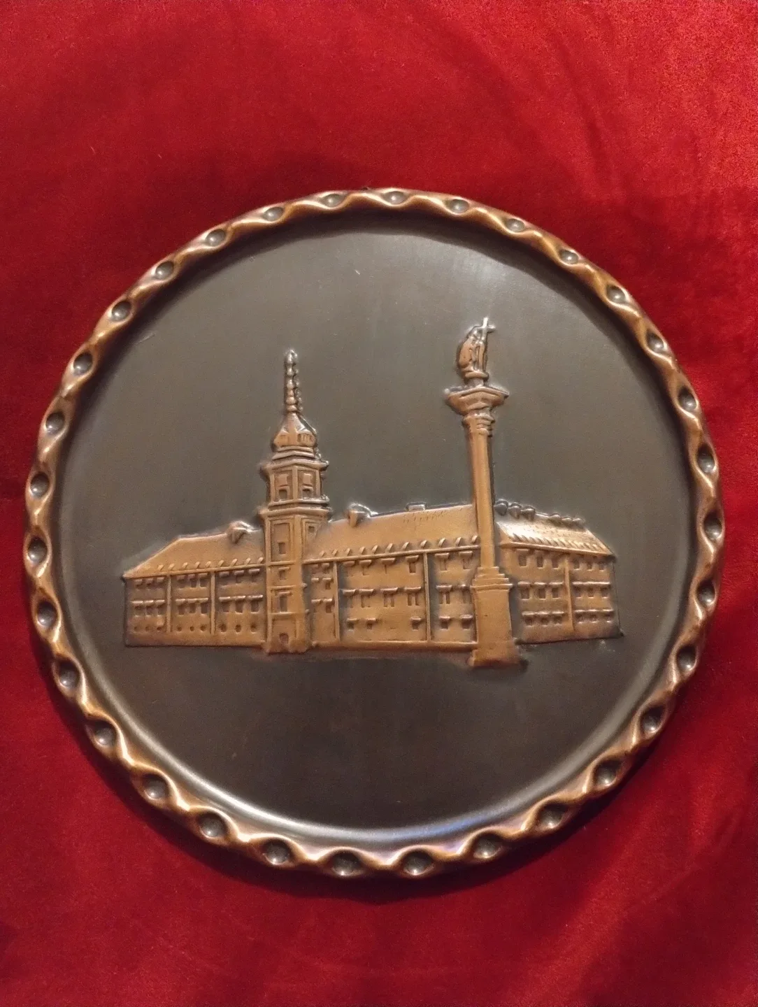 Vintage Polish Plakietka Round Tray