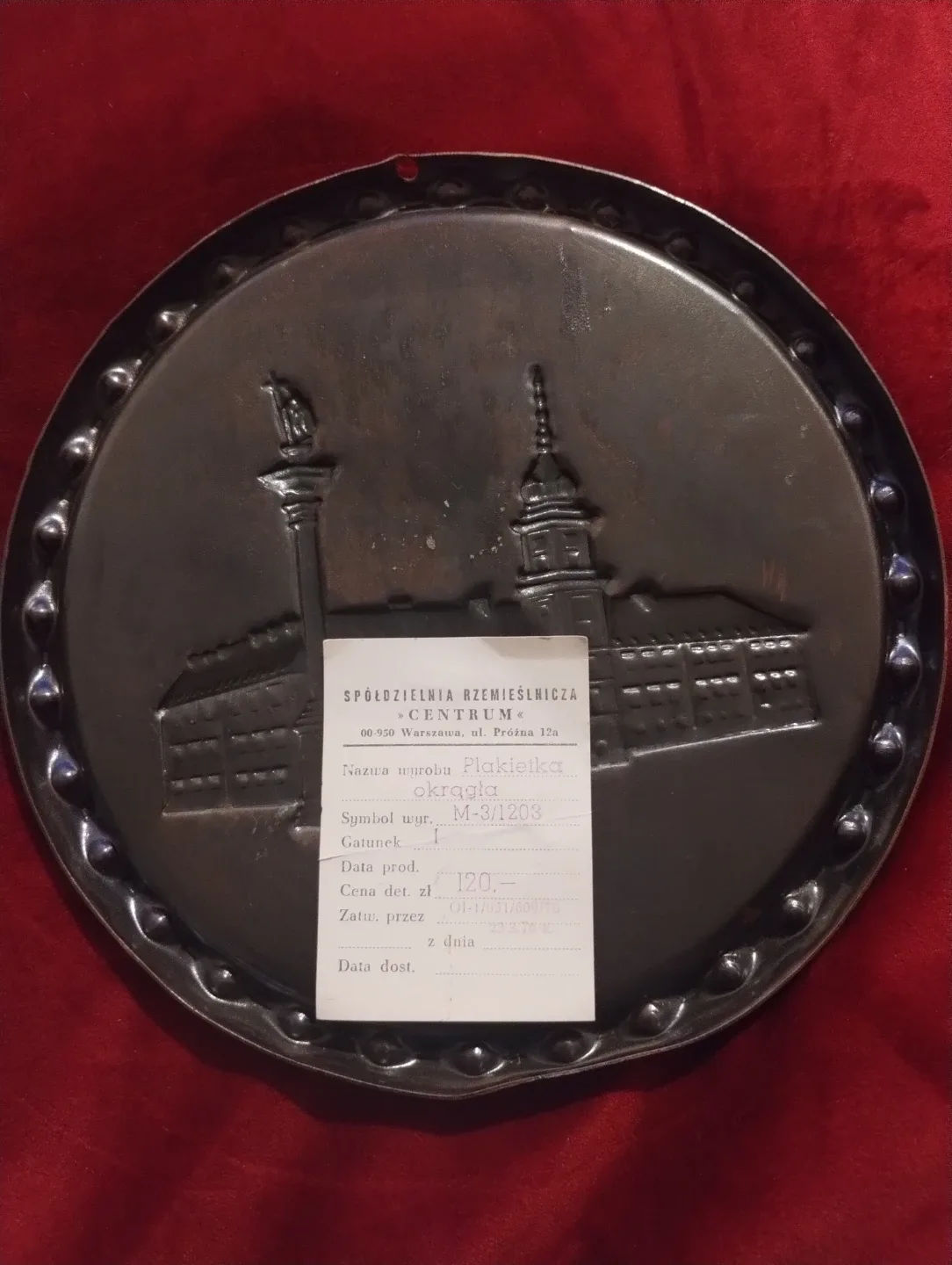 Vintage Polish Plakietka Round Tray image indicator(2)