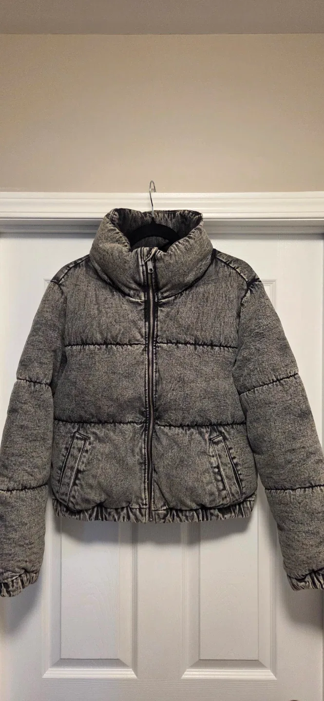 Garage Denim Puffer Jacket - Size Small