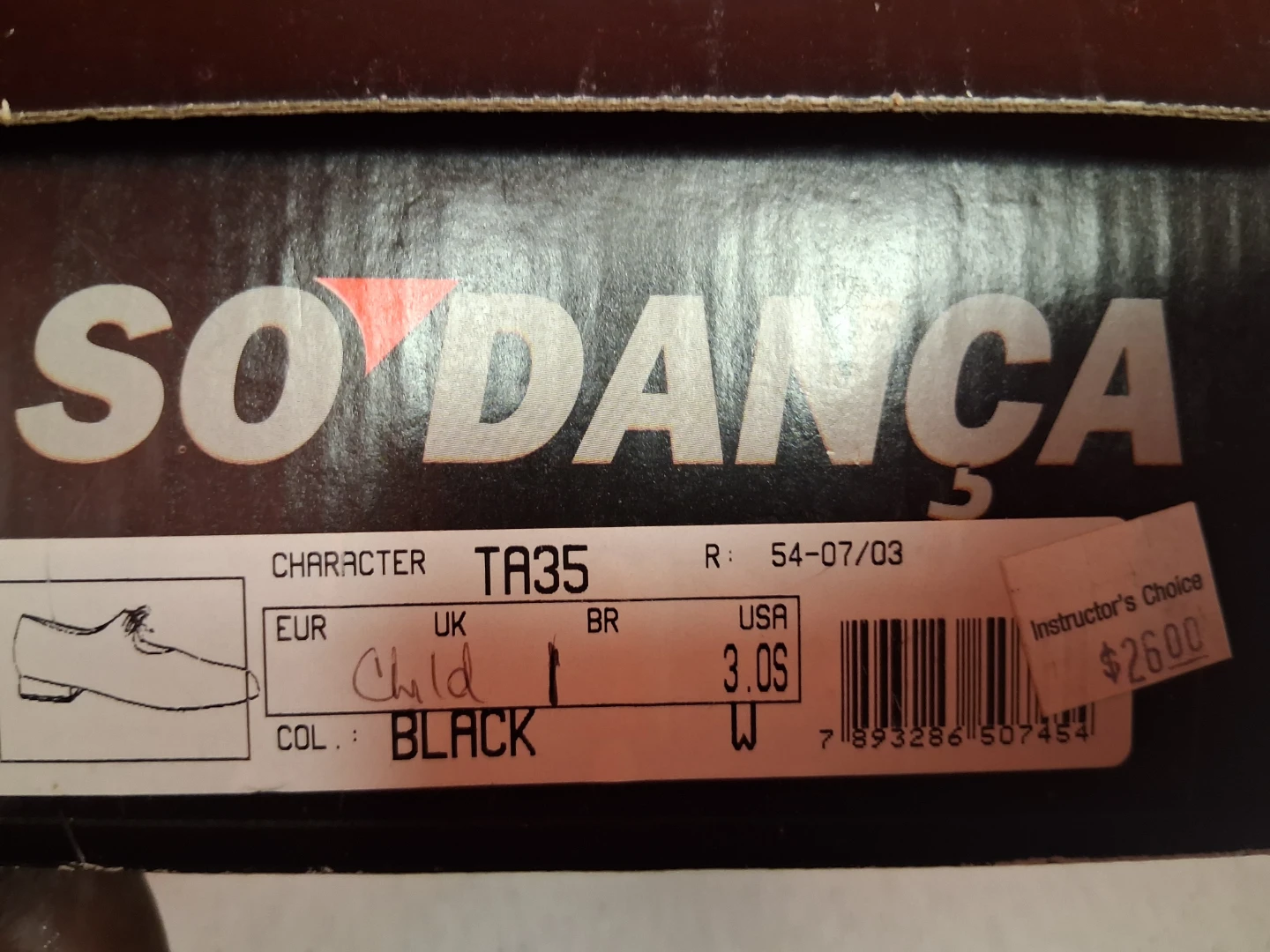So Danca TA35 Child Tap Shoes - Size 3.0S