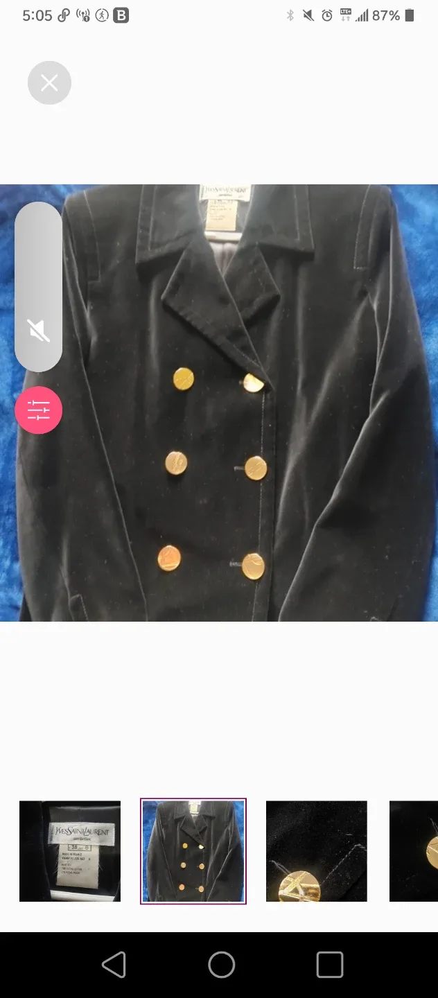 YSL Vintage 3/4 fall velvet jacket image indicator(2)
