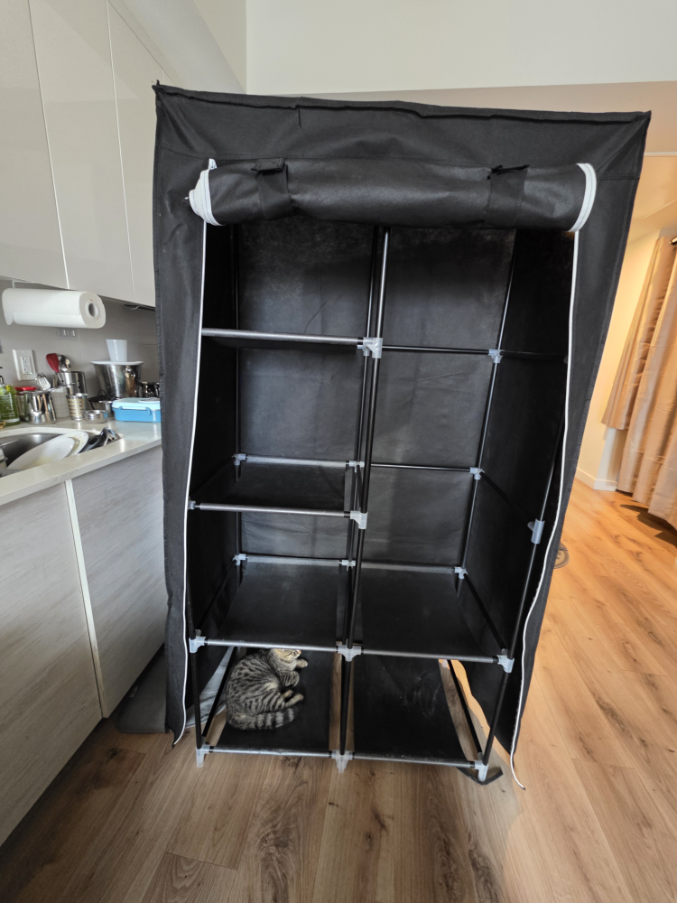 Portable Closet Wardrobe - Black(Set of 2)
