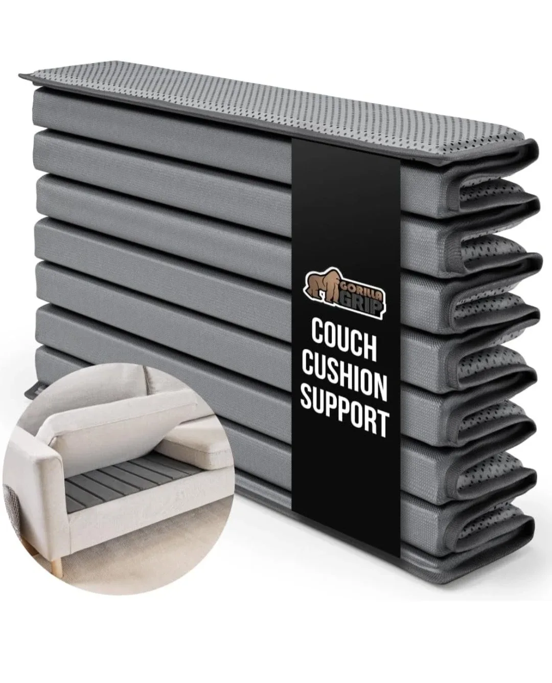 Gorilla Grip Couch Cushion Support - Grey thumbnail