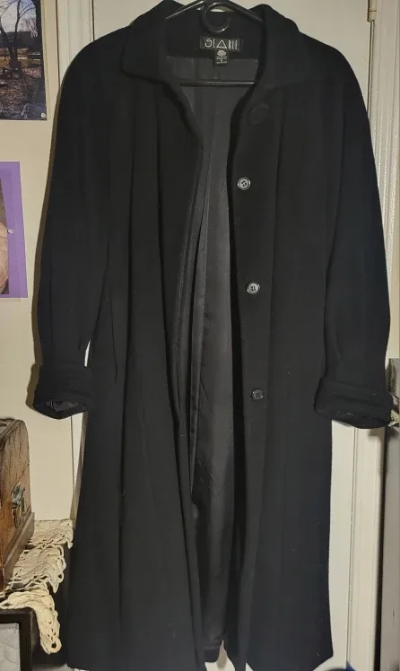 Searle Black Wool Coat - Size 8