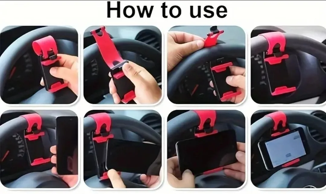 🚗 Steering Wheel Phone Holder Mount – Hands-Free Control 📱 image indicator(5)