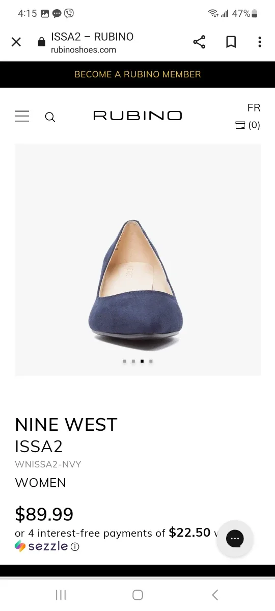 Nine West classic shoes Navy Heels 7.5 size image indicator(3)