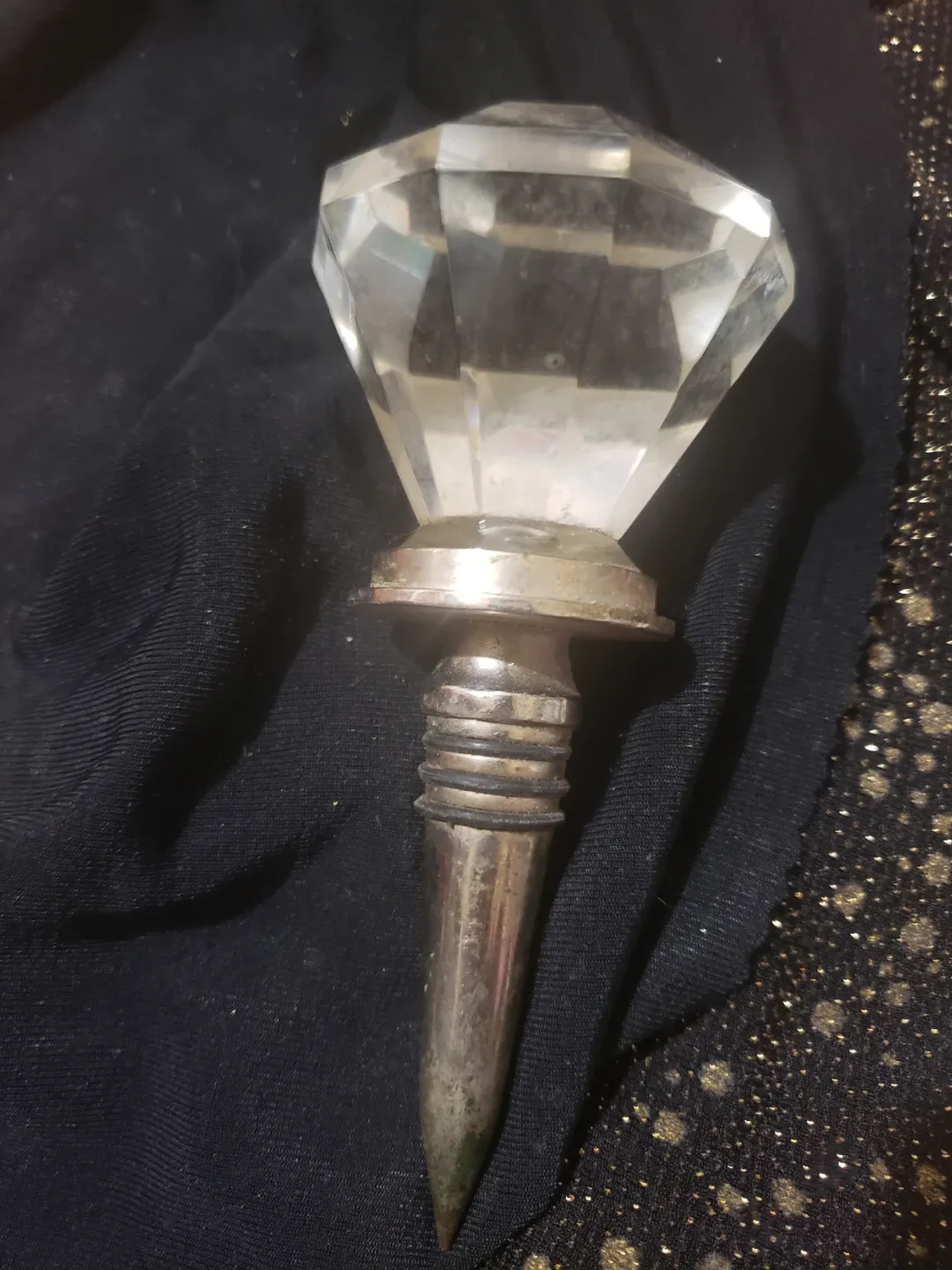 Crystal Wine Bottle Stopper. Oversized thumbnail