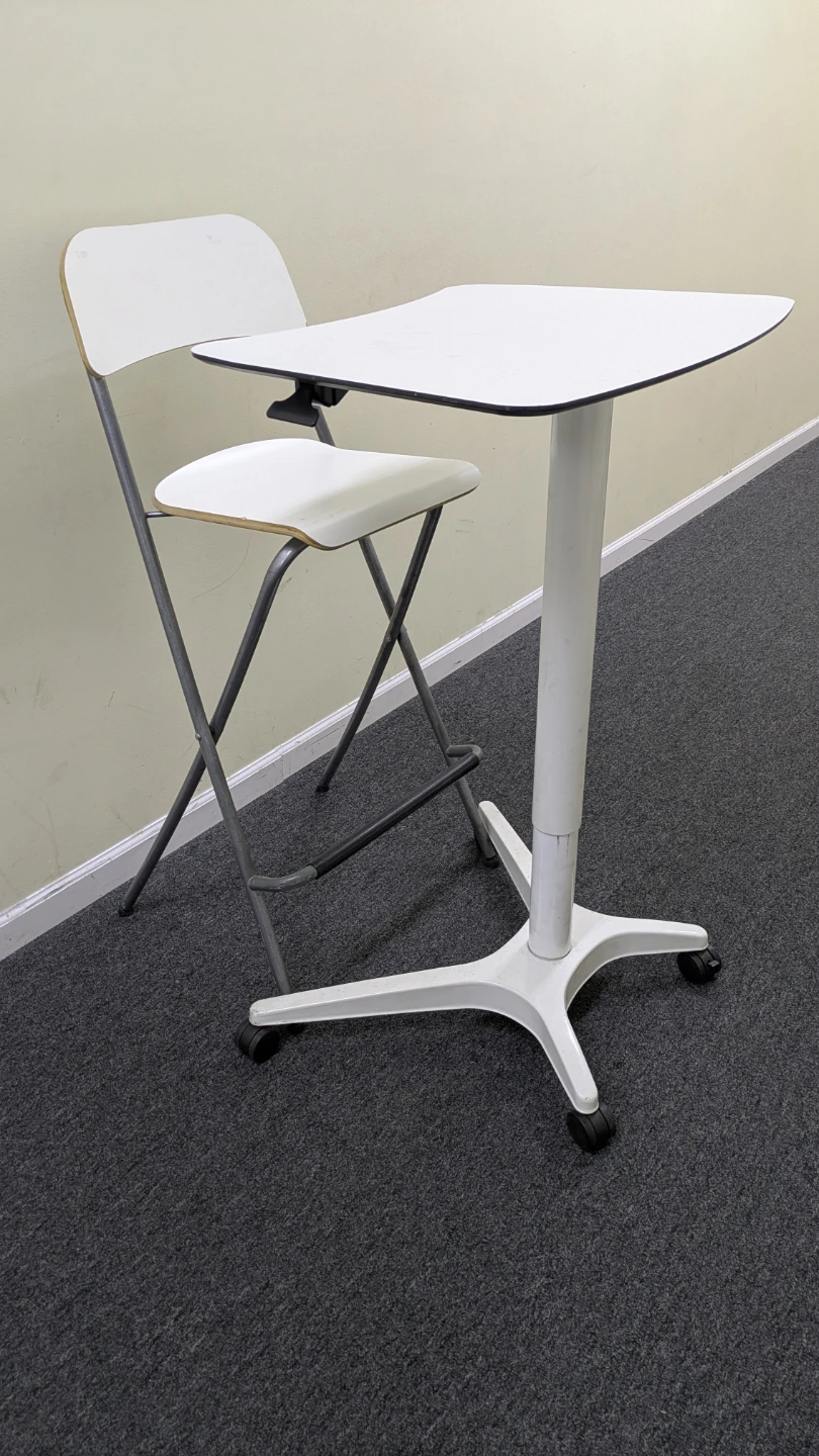 Workstation Adjustable Height White Desk with Chair - photo 5