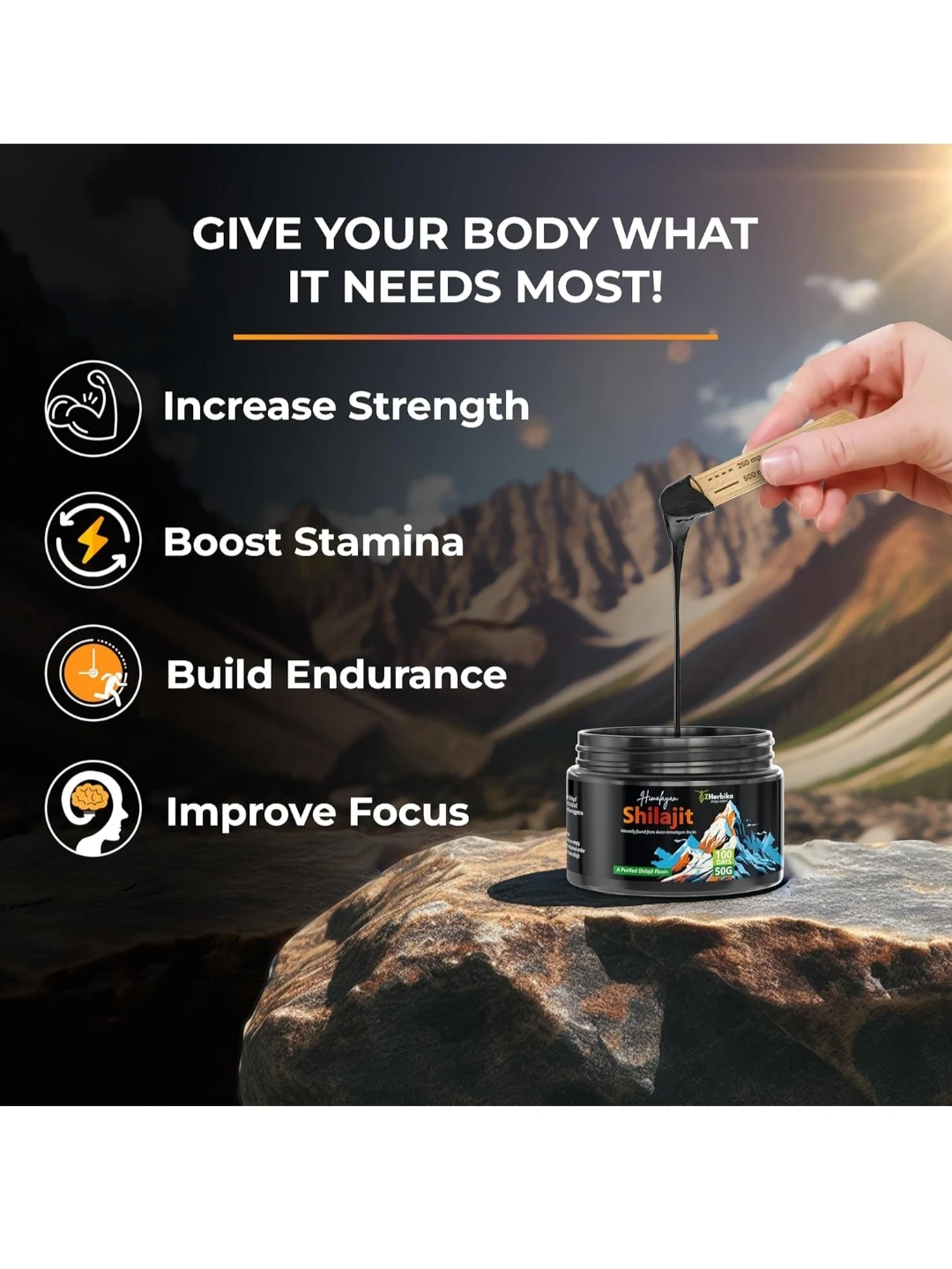 Himalayan Shilajit Resin - 50g - Boosts Strength & Focus - photo 2