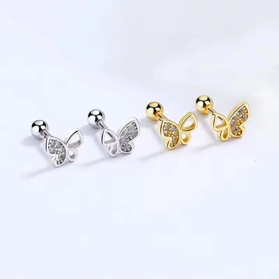 925 Sterling Silver Butterfly Stud Earrings image indicator(3)