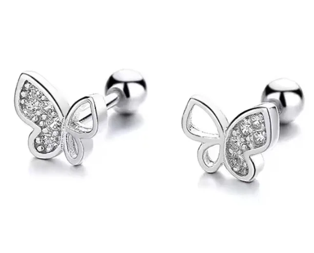 925 Sterling Silver Butterfly Stud Earrings image indicator(8)