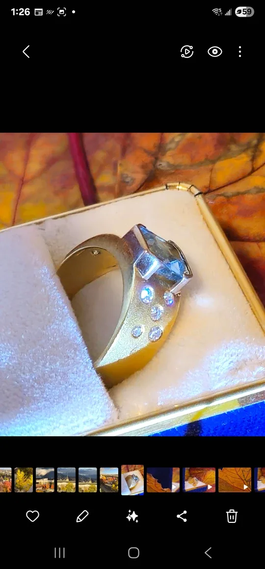 Gold Ring with Blue Stone