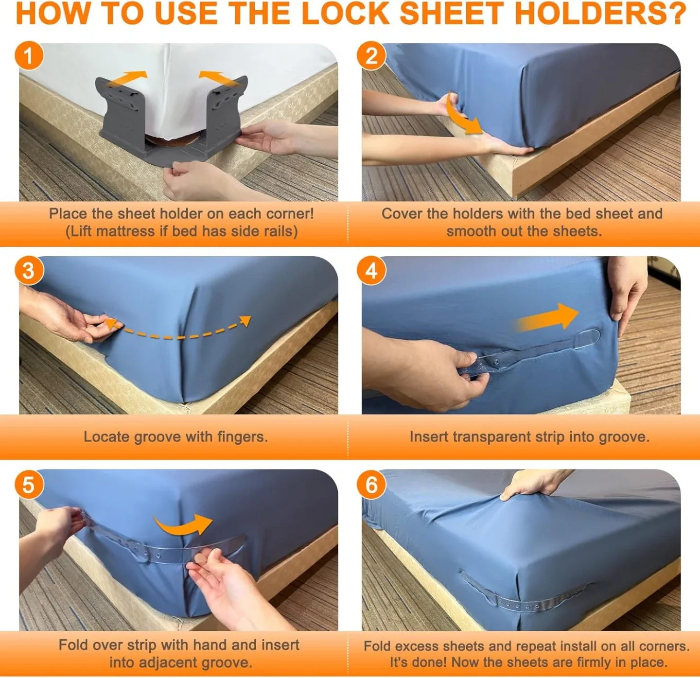 Lock Bed Sheet Holders BNIB image indicator(3)