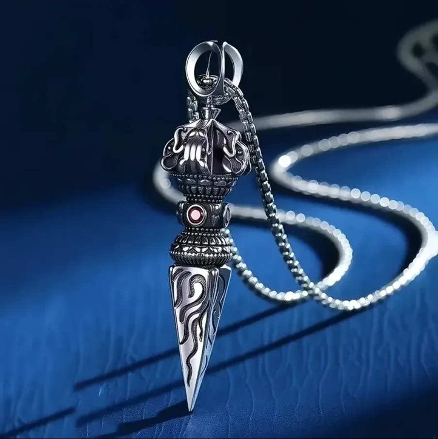 Silver Vajra Phurba Pendant Necklace image indicator(3)