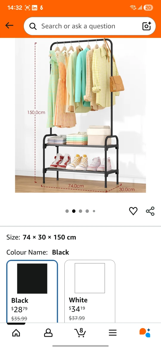 Black Clothing Rack with Shoe Storage - photo 4