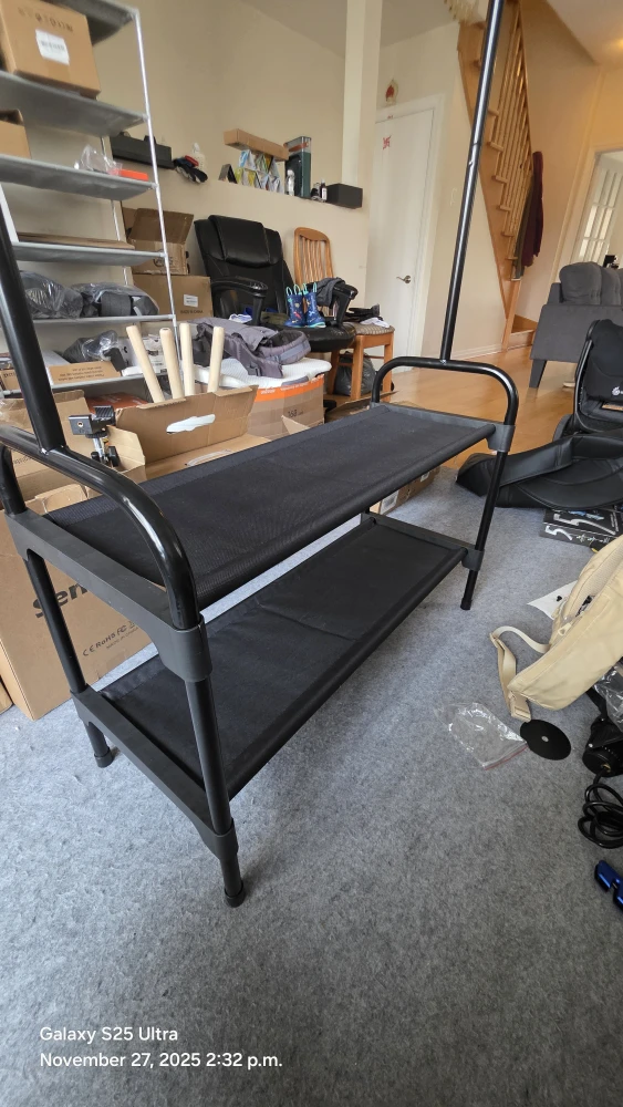 Black Clothing Rack with Shoe Storage - photo 5