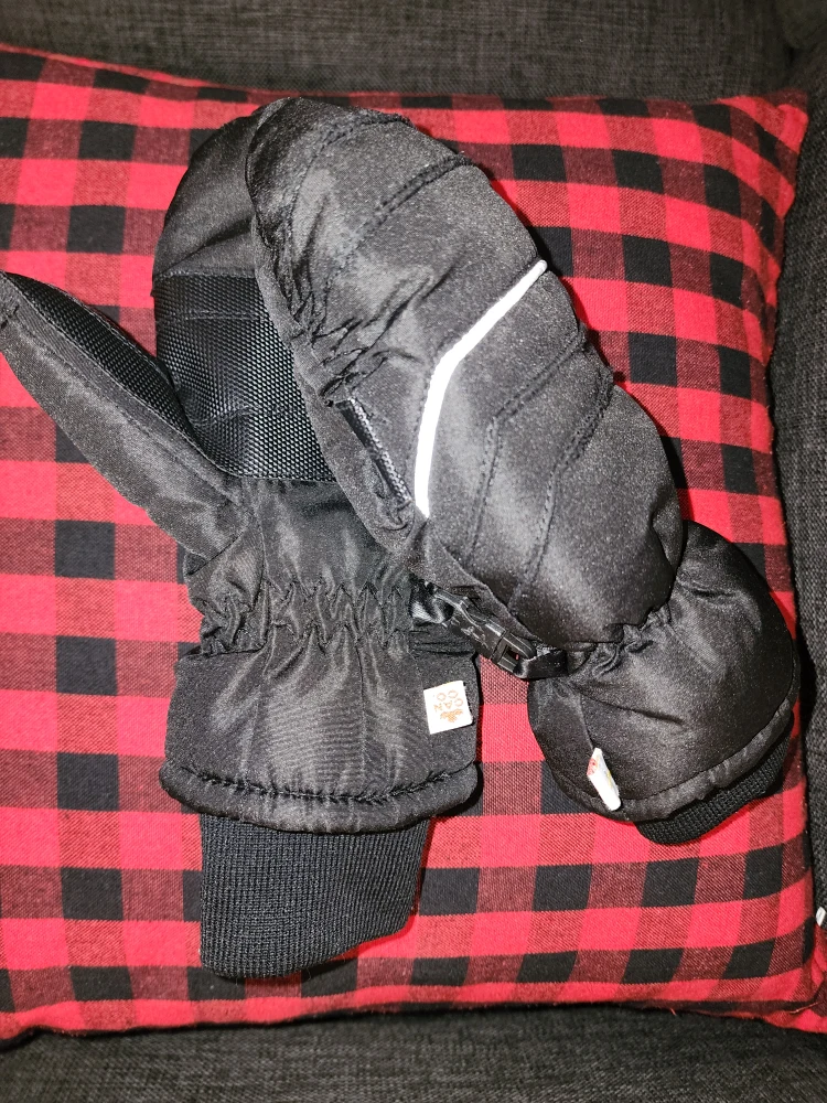 Hot Paws Black Mittens - Kids Size L/XL (8-12 Years)