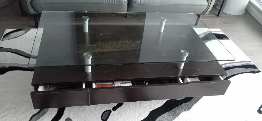 Coffee Table w/ Glass Top & Storage image indicator(3)