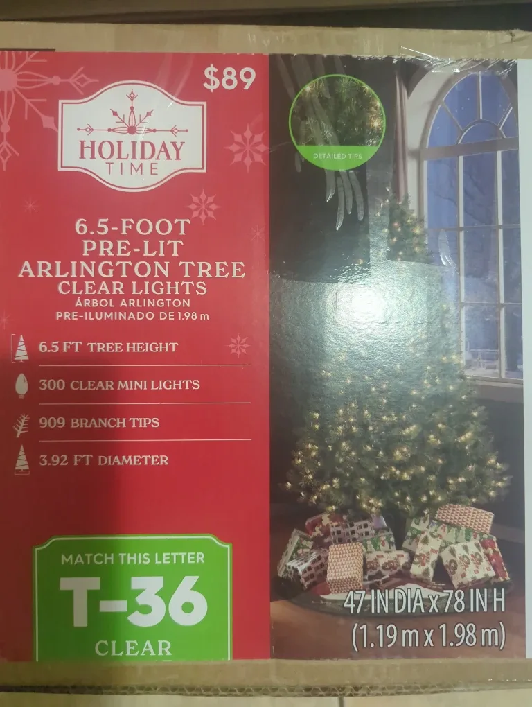 Holiday Time 6.5-Foot Pre-Lit Arlington Tree