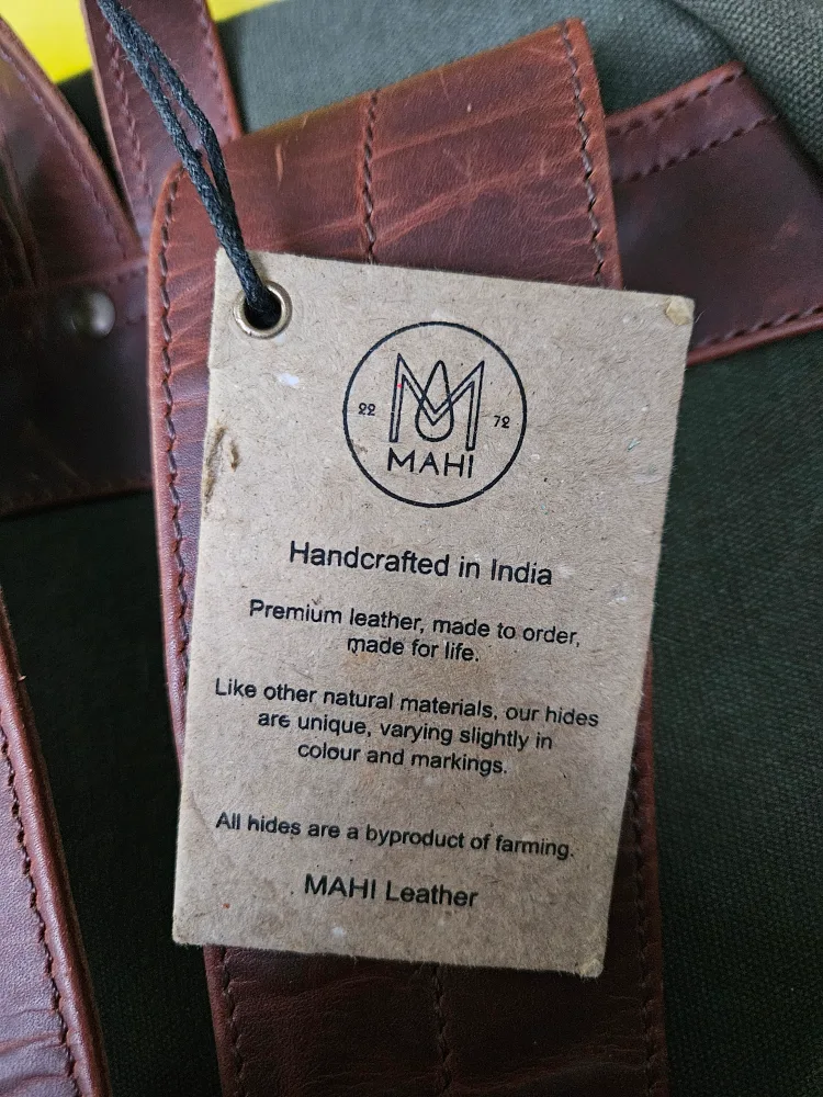 MAHI Leather Backpack - Olive Green & Brown image indicator(3)