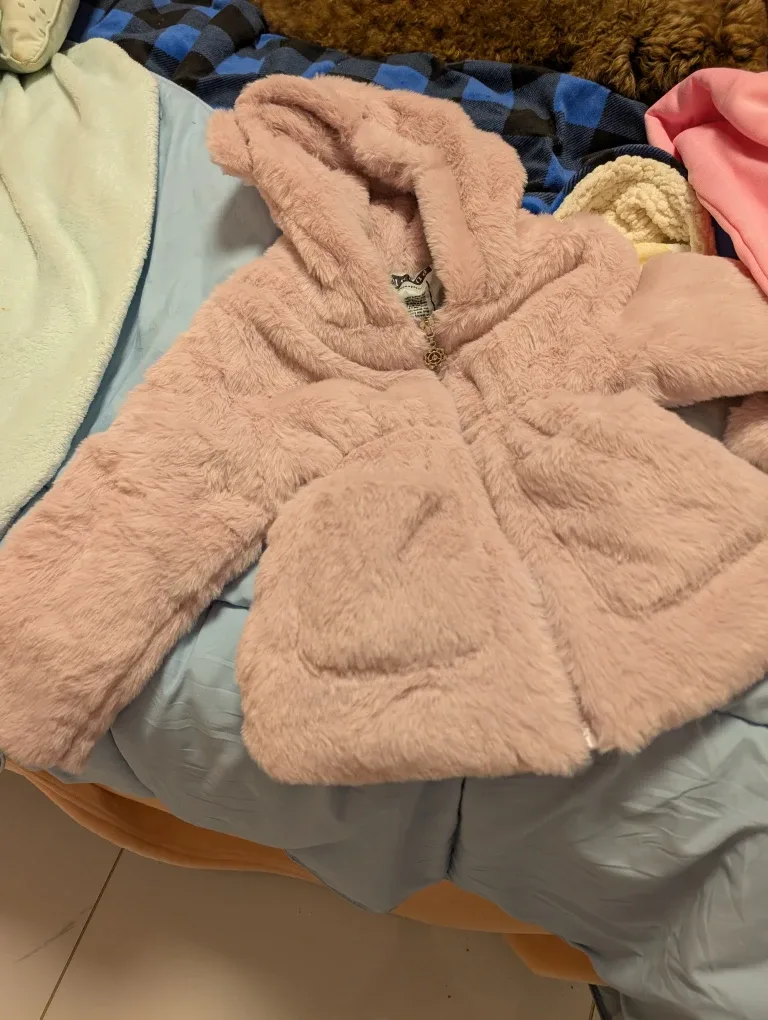 Fuzzy Pink Hooded Jacket