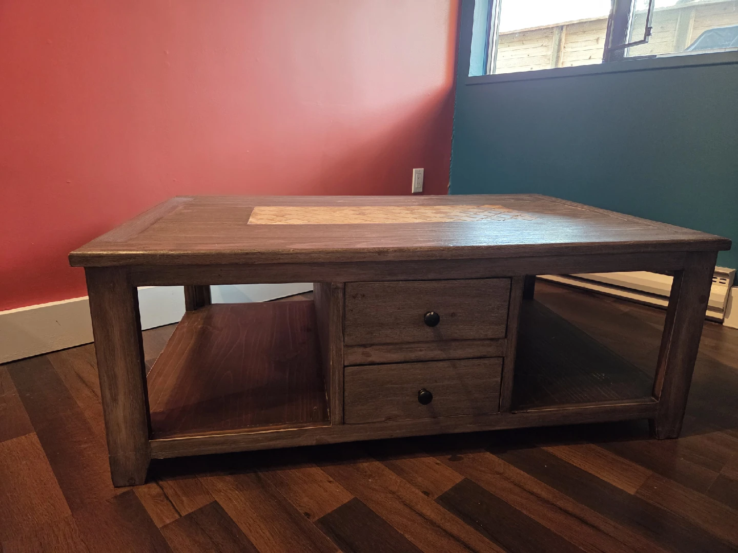 Grey washed Wooden Coffee Table and Side Table Set