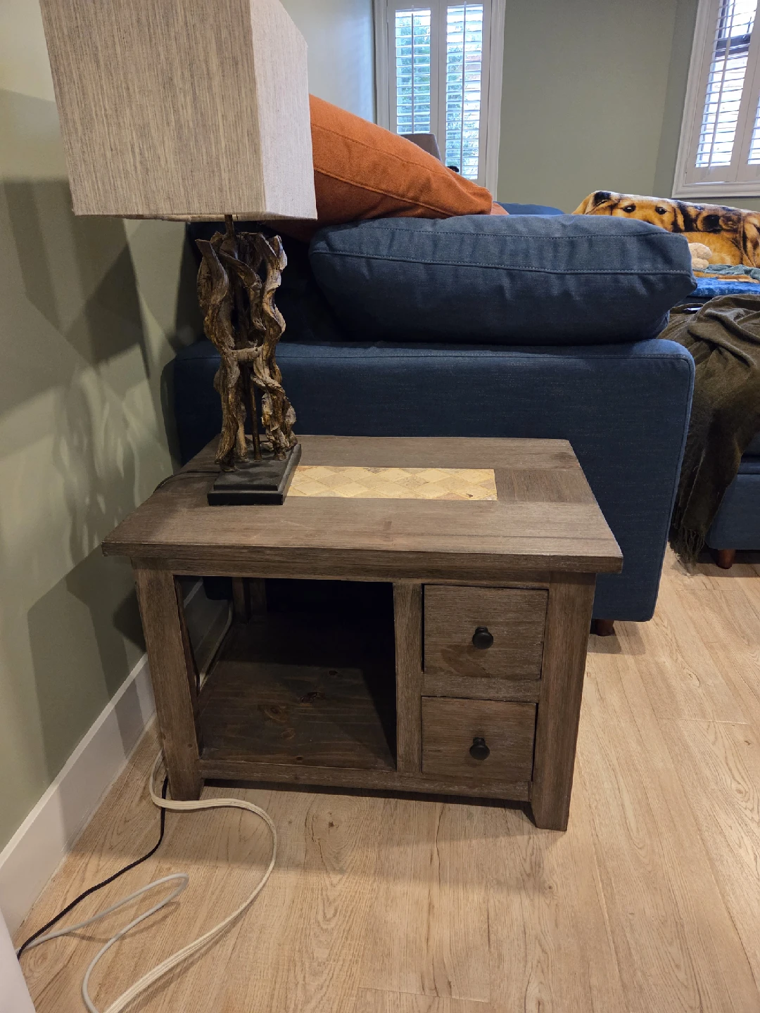 Grey washed Wooden Coffee Table and Side Table Set - photo 4