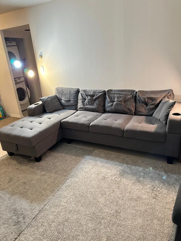 Grey Sectional Sofa with Ottoman image indicator(7)