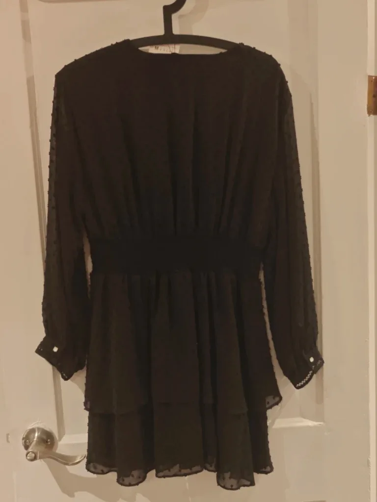 Zara Black Long Sleeve Mini Dress - Size M image indicator(2)