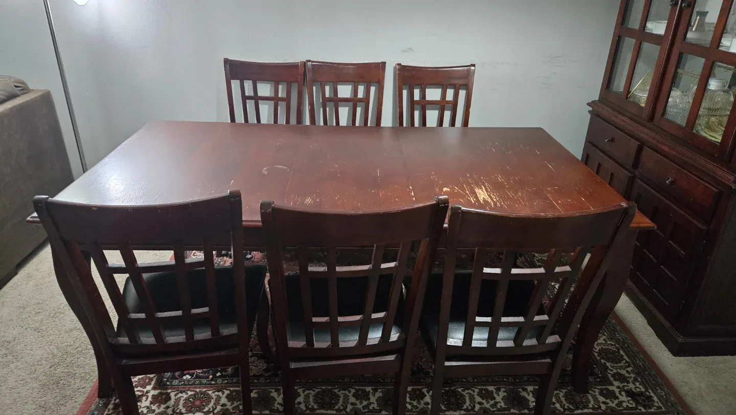 Dining Table with Hutch and 6 Chairs image indicator(2)