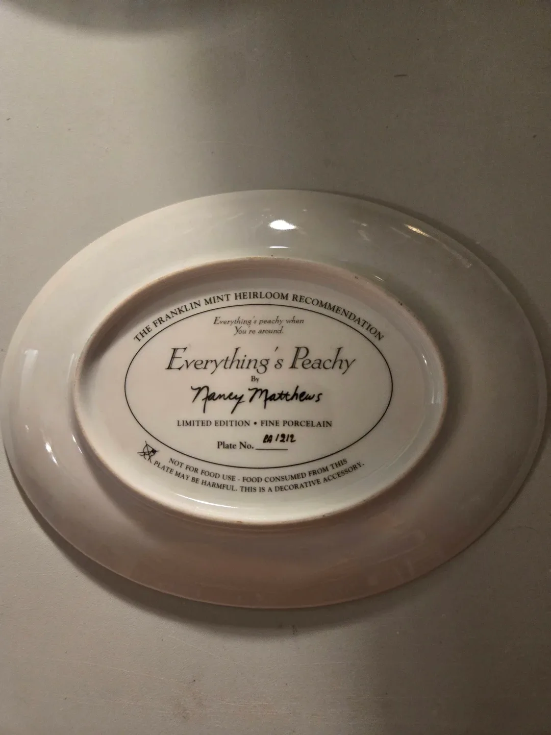 Nancy Matthews 'Everything's Peachy' Plate image indicator(2)