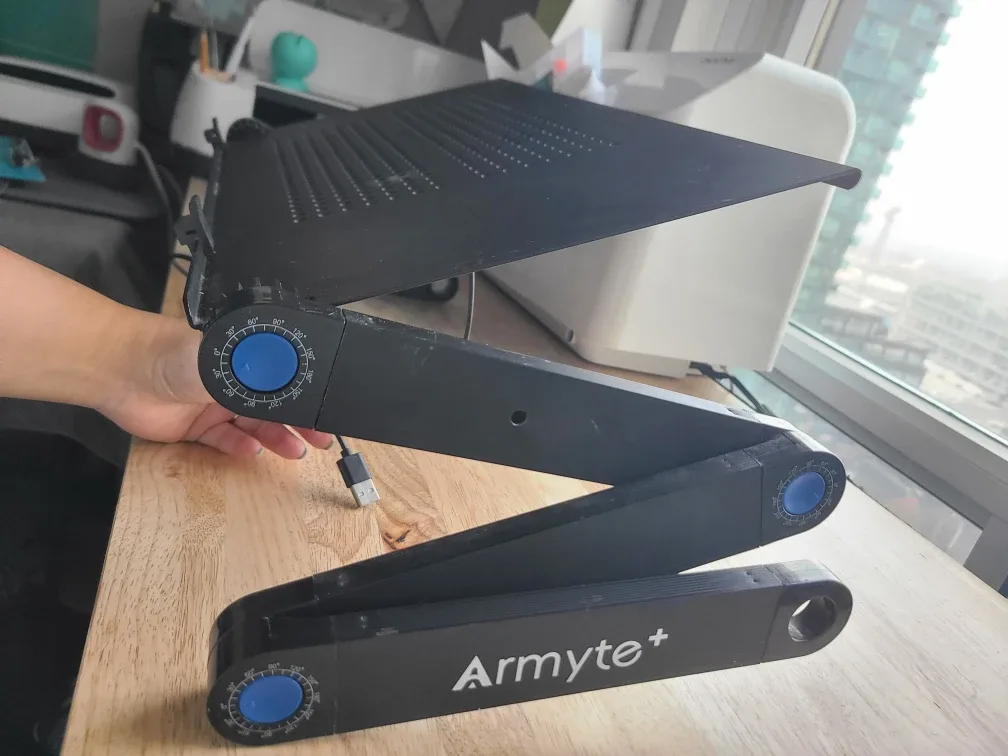 Armyte adjustable laptop stand with fan