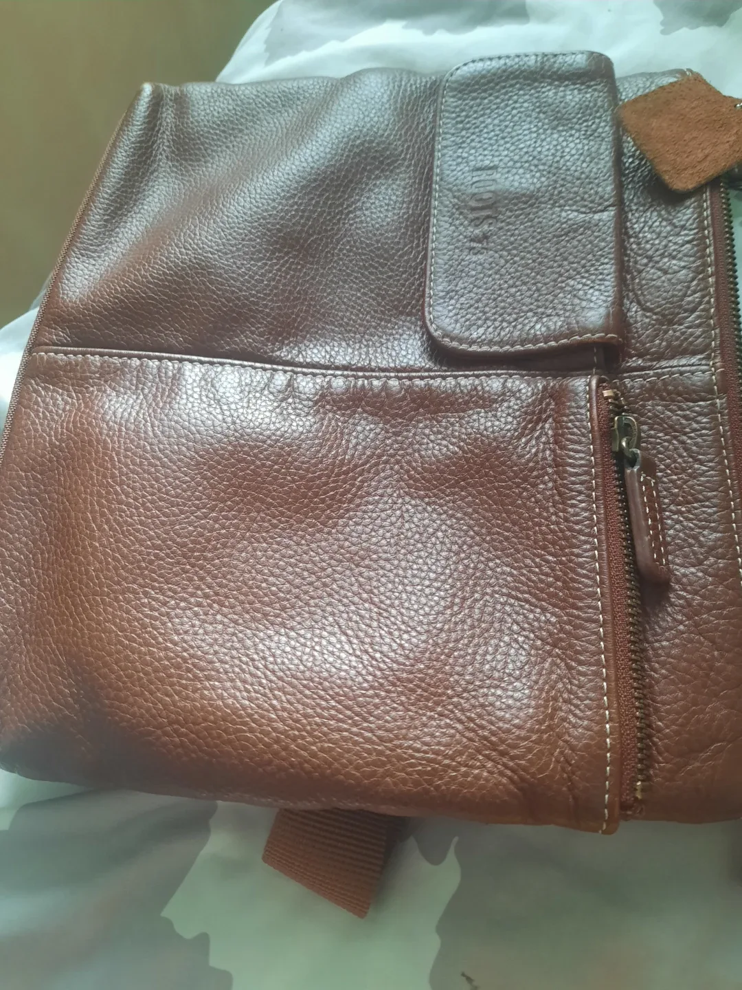 Roots Brown Leather Crossbody Bag image indicator(2)