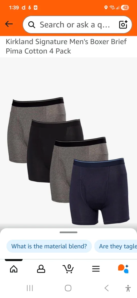 Kirkland Men's Boxer Briefs - Size L/G - 4 Pack image indicator(3)