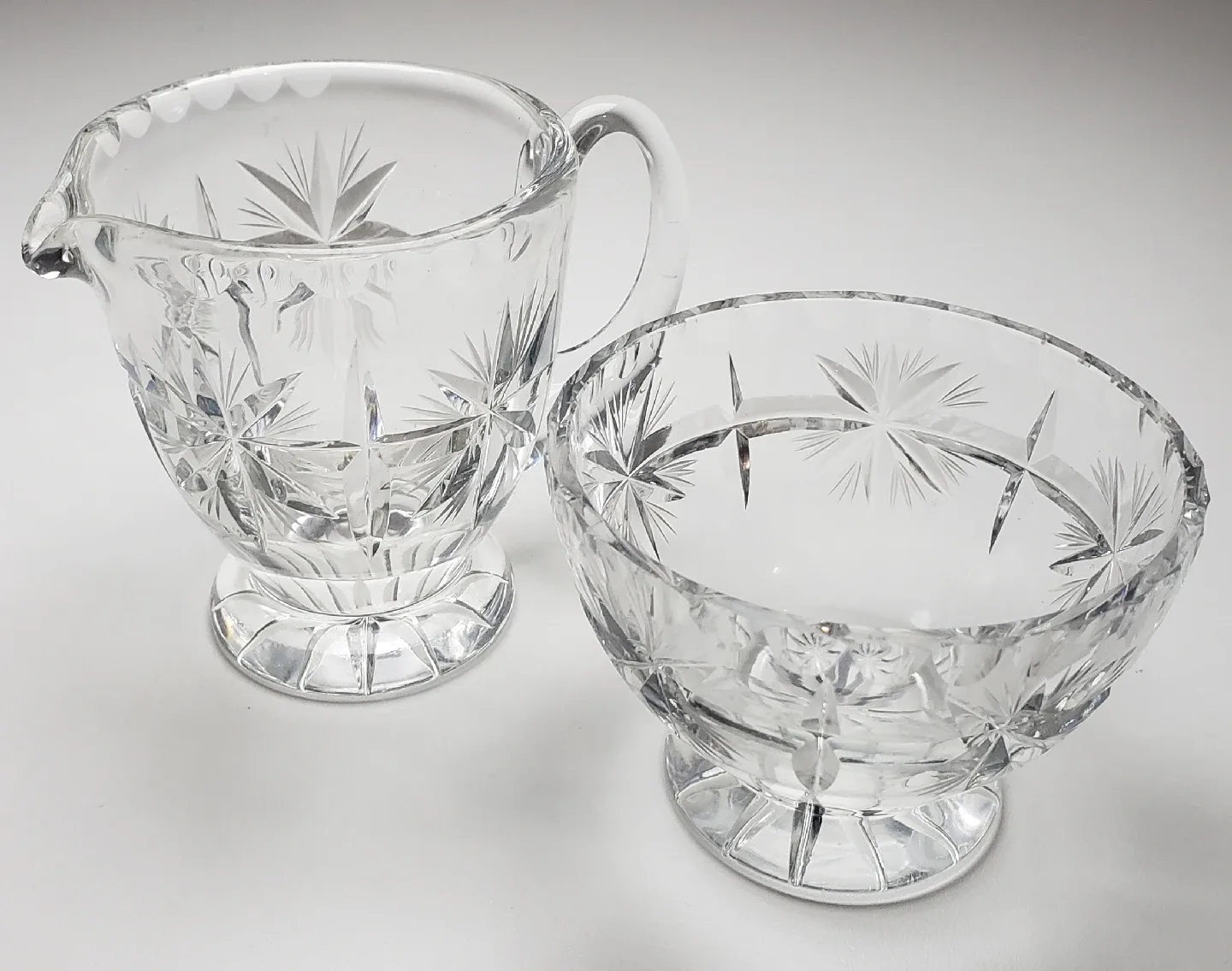 Crystal Creamer & Sugar Bowl Set